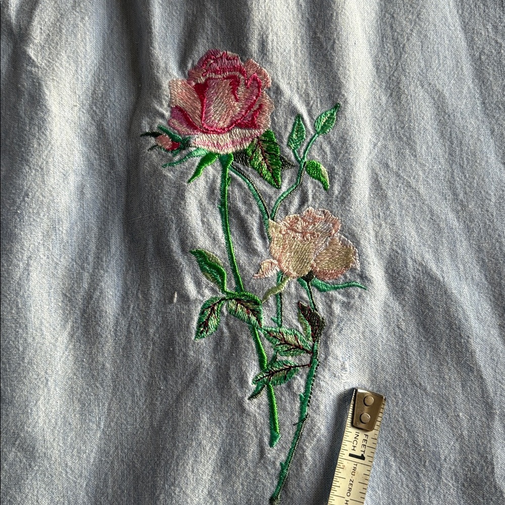 vintage worn in embroidered western style button up shirt - Picture 7 of 9